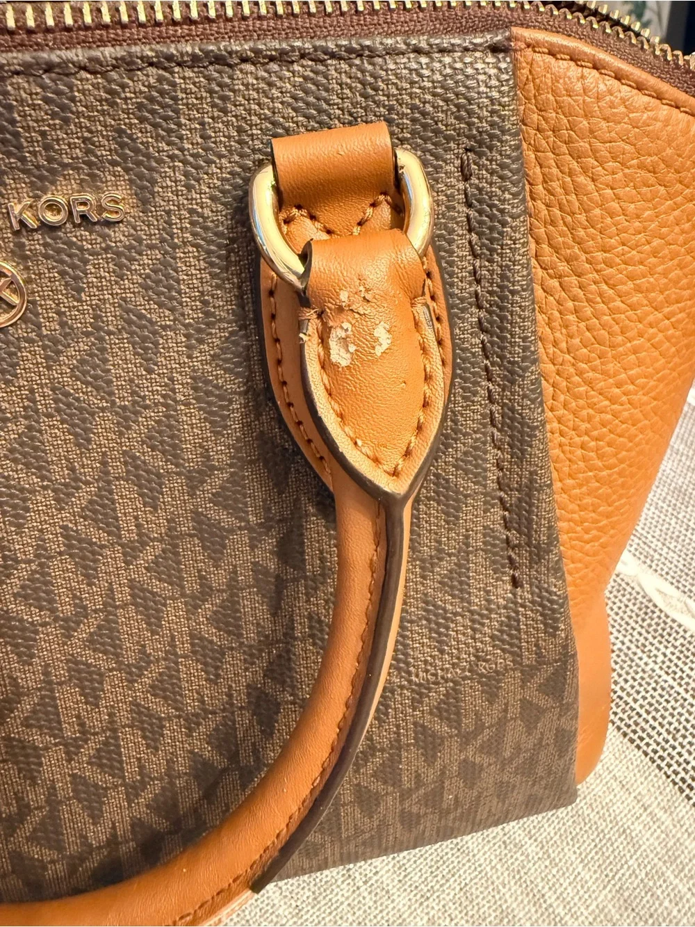 Michael Kors Brown & Tan Signature Satchel